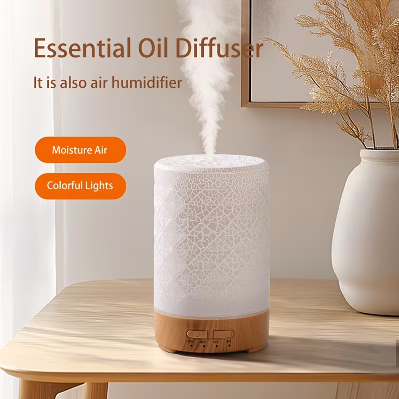 Quiet Soundwave Cool Mist Essential Oil Diffuser with Wood Grain Finishes - Image 3