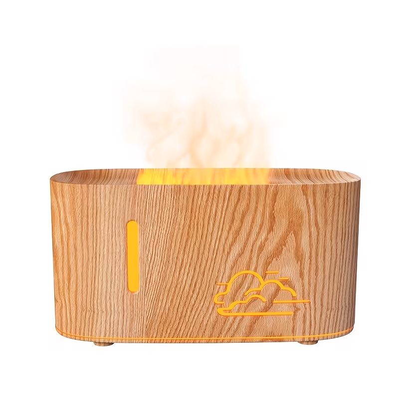 Cloud-Shaped Flame Diffuser/Humidifier with Sleep-Enhancing Glow - Modern Purple LED Decor - Image 8